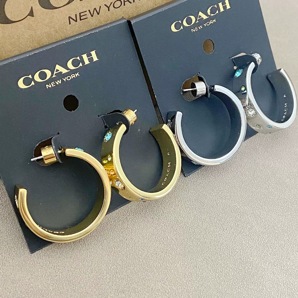 Coach Colorful Rhinestone Earrings